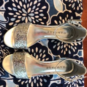 Rampage silver glitter sandals size 7